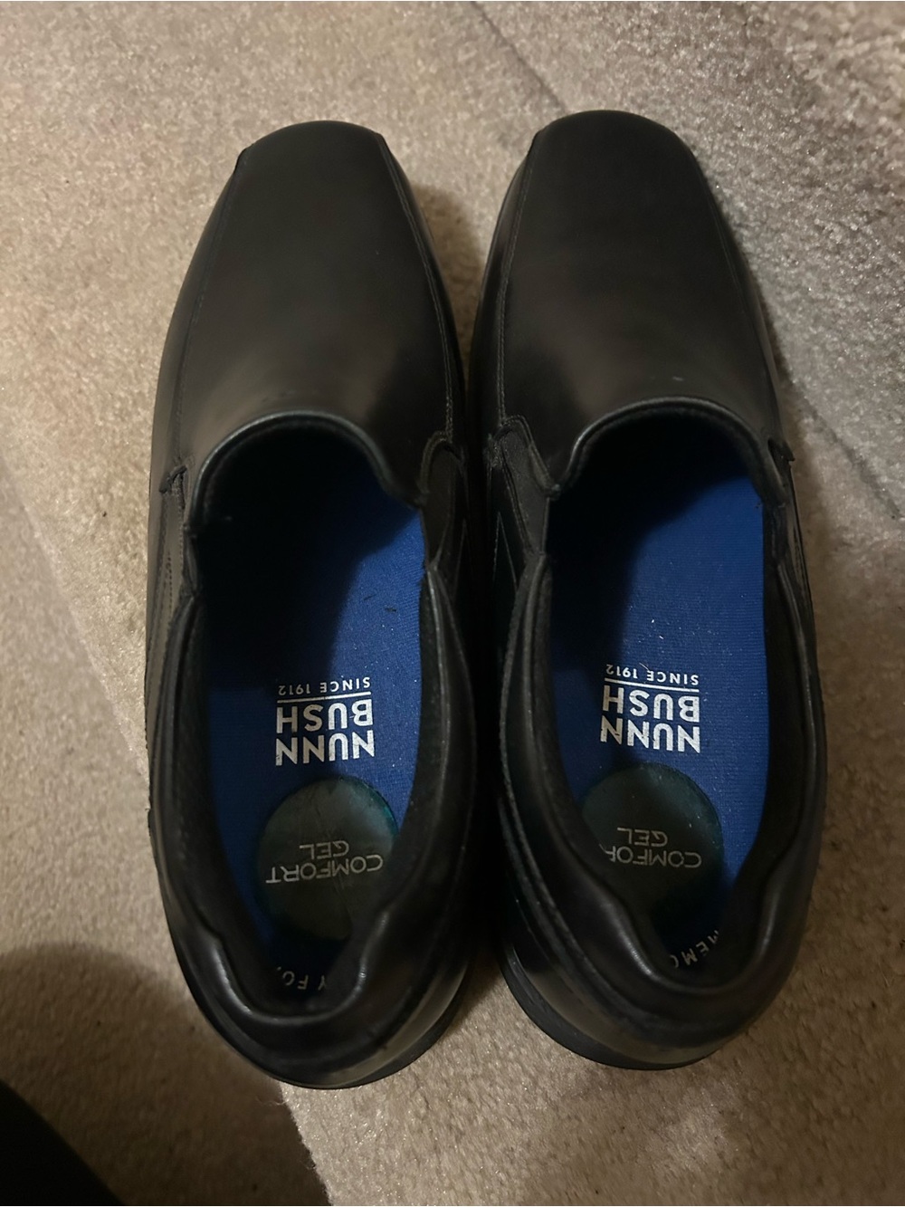 Nunn Bush Black Slip-On Leather Comfort Loafers (Men’s)